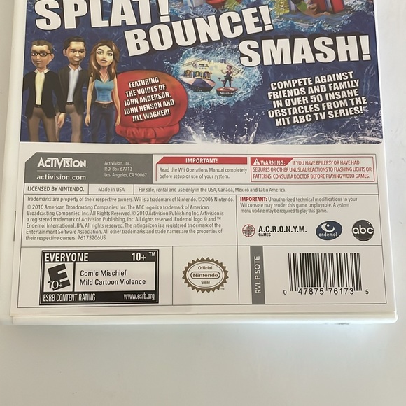 Nintendo Wii 2010 ABC Wipeout The Game Activision Video Game - Picture 5 of 10